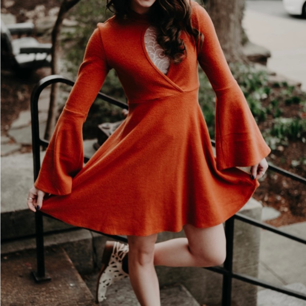 Burnt Orange Boho Dress